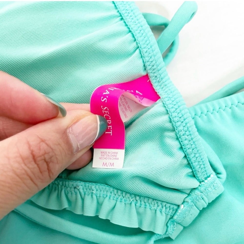 PINK Victoria Secret Aqua Green Bikini Set - Picture 4 of 4
